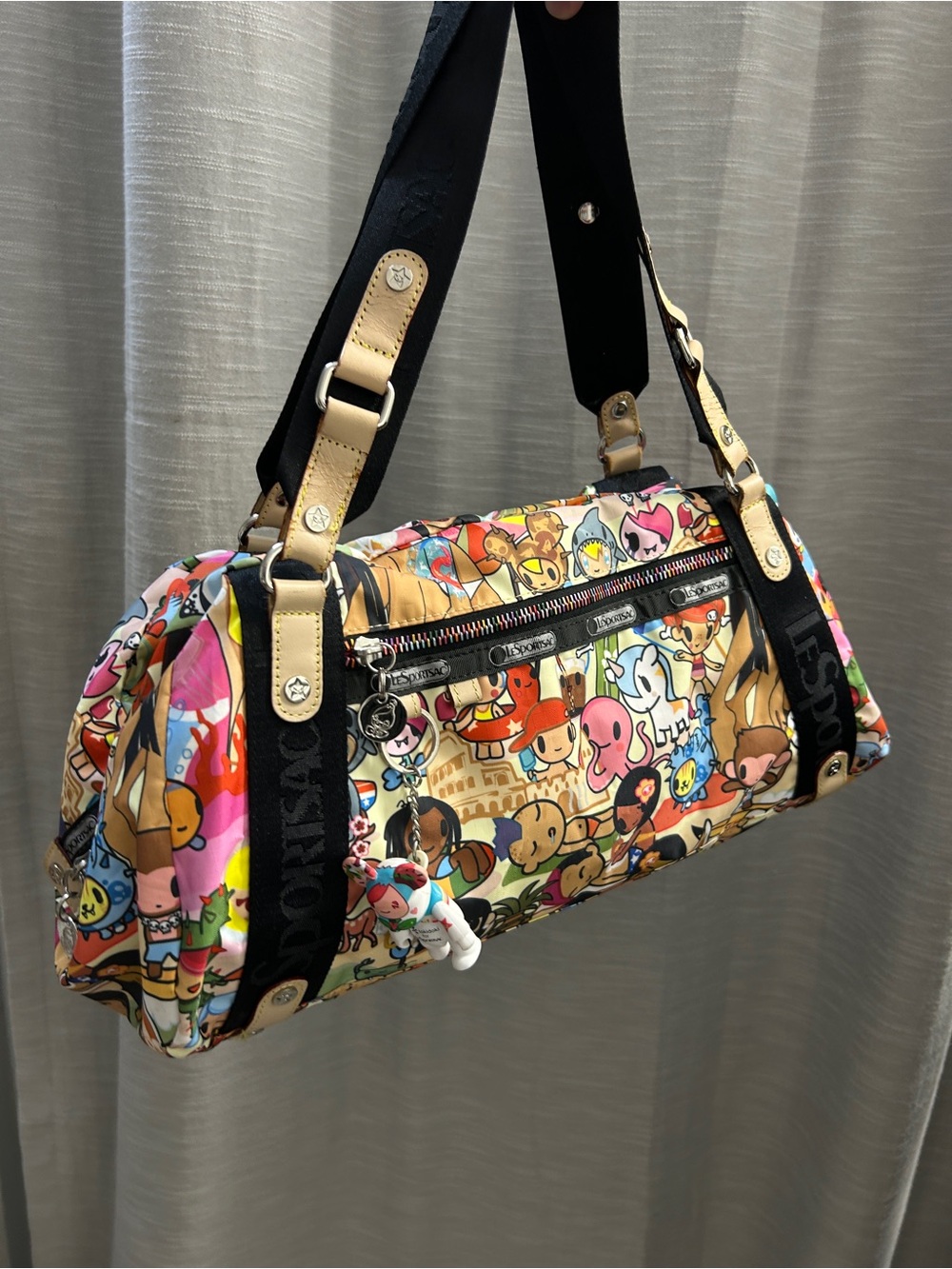 Vintage tokidoki for LeSportsac Spiaggia Gioco Duffle Bag + Qee Charm